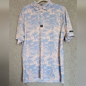 Bad Birdie Pale Pink & Light Blue Men's Polo